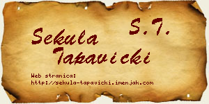 Sekula Tapavički vizit kartica